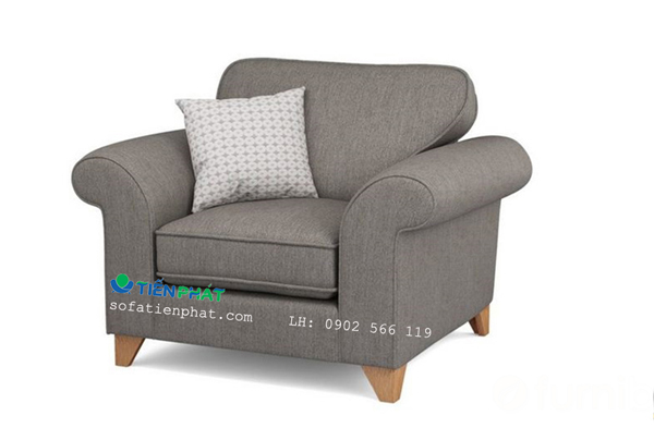 Sofa phòng ngủ chất liệu nỉ vải. Phần nệm ngồi và tựa lưng có thể tháo rời để vệ sinh dễ dàng hơn khi bị bẩn