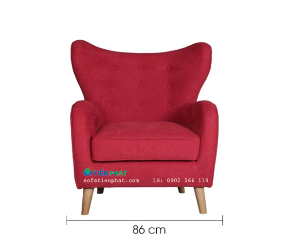 Hình ảnh ghế sofa đơn màu đỏ đẹp, kiểu dáng nhỏ gọn