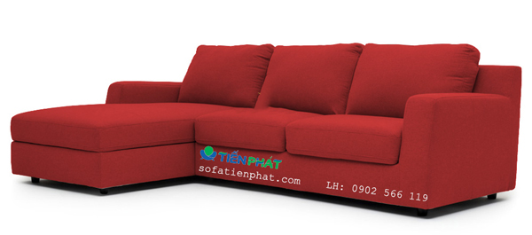 Sofa đẹp bọc vải nỉ màu đỏ. Kê phòng khách gia đình hay văn phòng công ty cũng đều rất hợp.