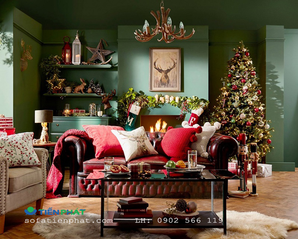 Căn phòng ngập tràn màu sắc Giáng Sinh